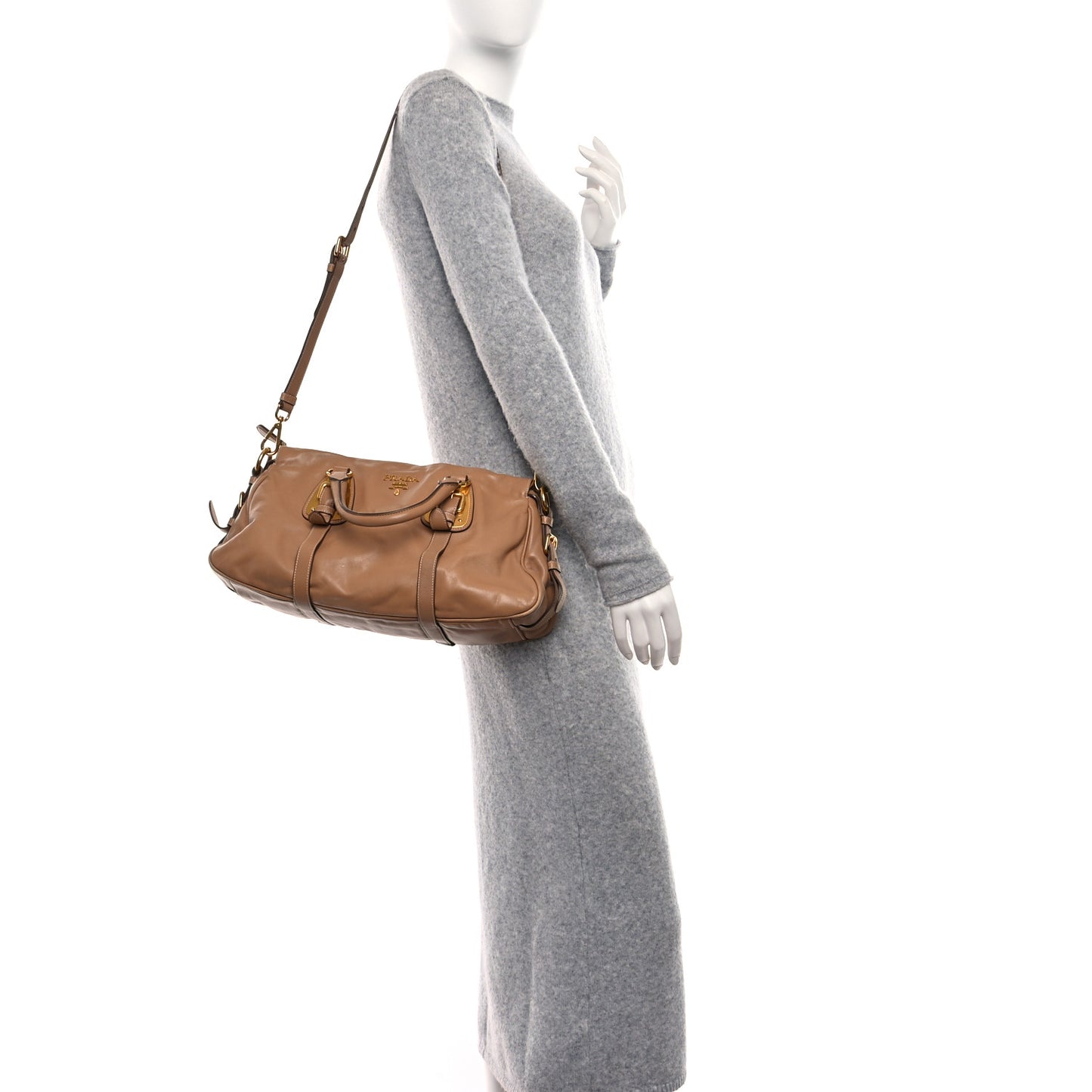 Soft Calfskin Shopping Satchel Sabbia
