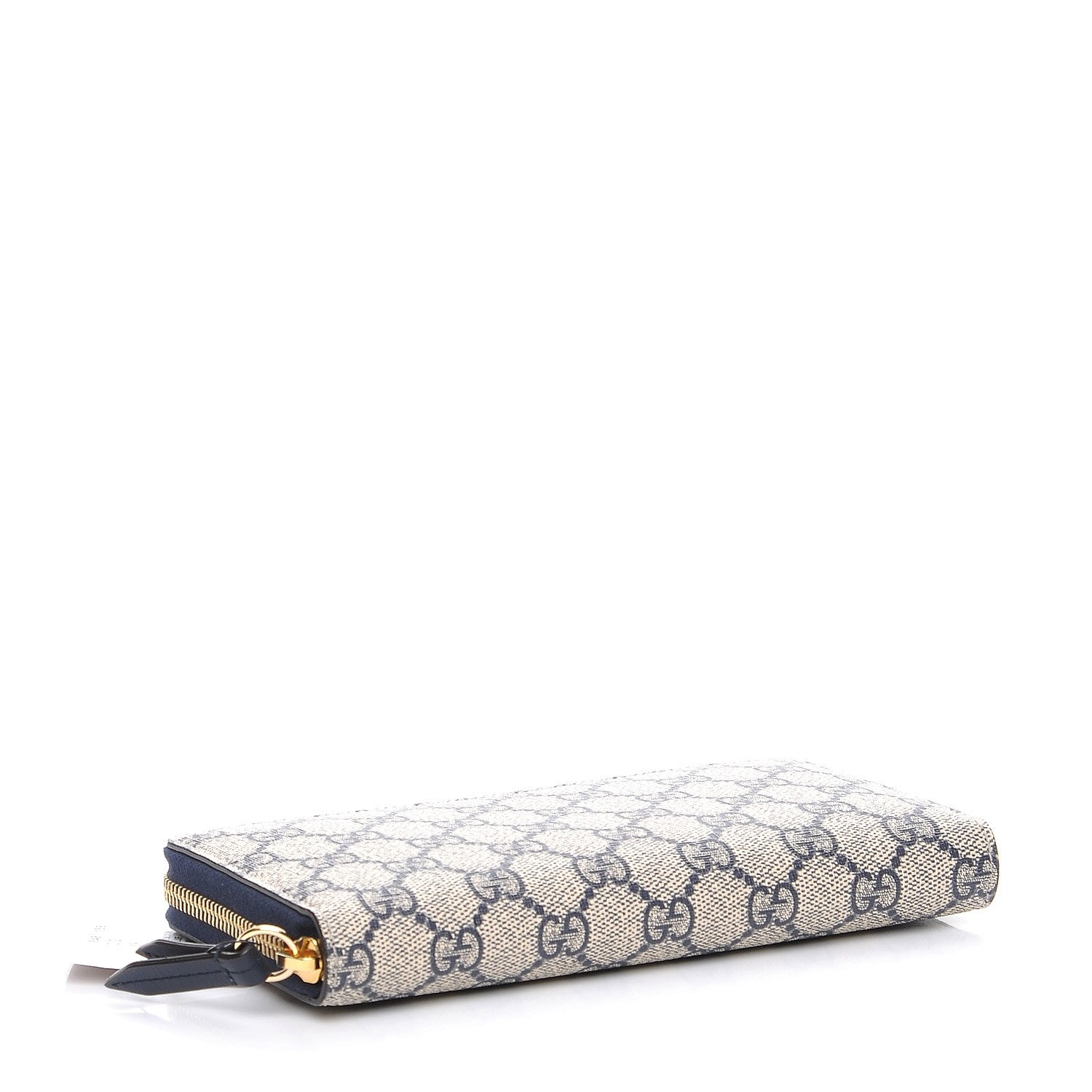Gucci GG Supreme Monogram Moon Calfskin Zip Around Wallet Beige Blue 4 of 8