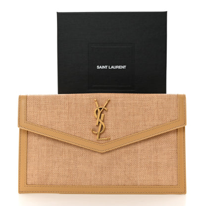 Saint Laurent Micro Raffia Uptown Pouch Natural Hay Blush 8 of 8