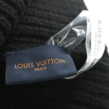 Louis Vuitton Wool LV initials Monogram Beanie Hat Black 3 of 5