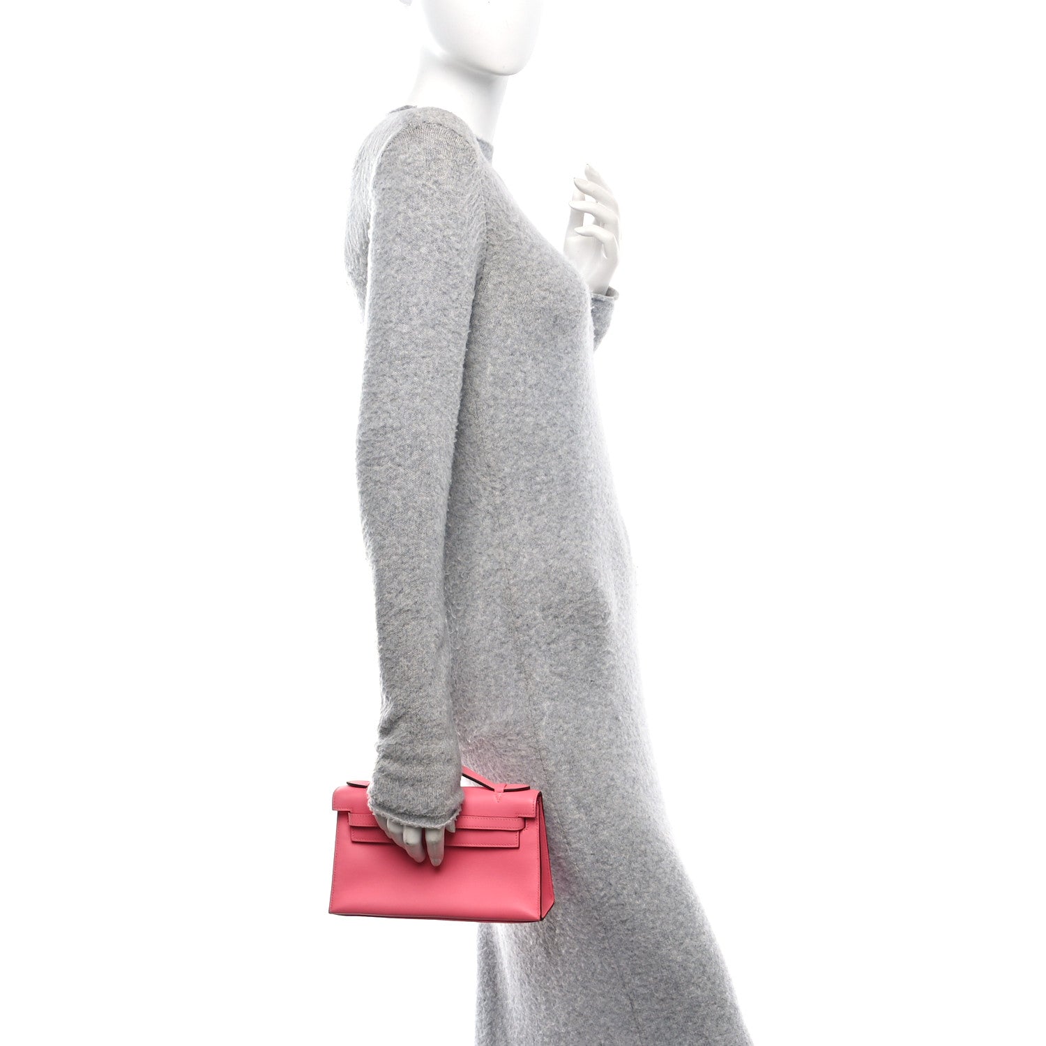Hermes Swift Kelly Pochette Clutch Rose Azalee 2 of 10