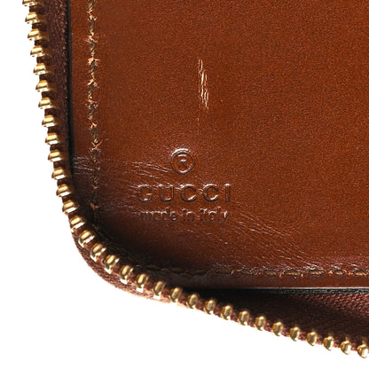 Gucci GG Supreme Monogram Cuoio Toscano Zip Around Organizer Wallet Beige Ebony Cuir 7 of 10