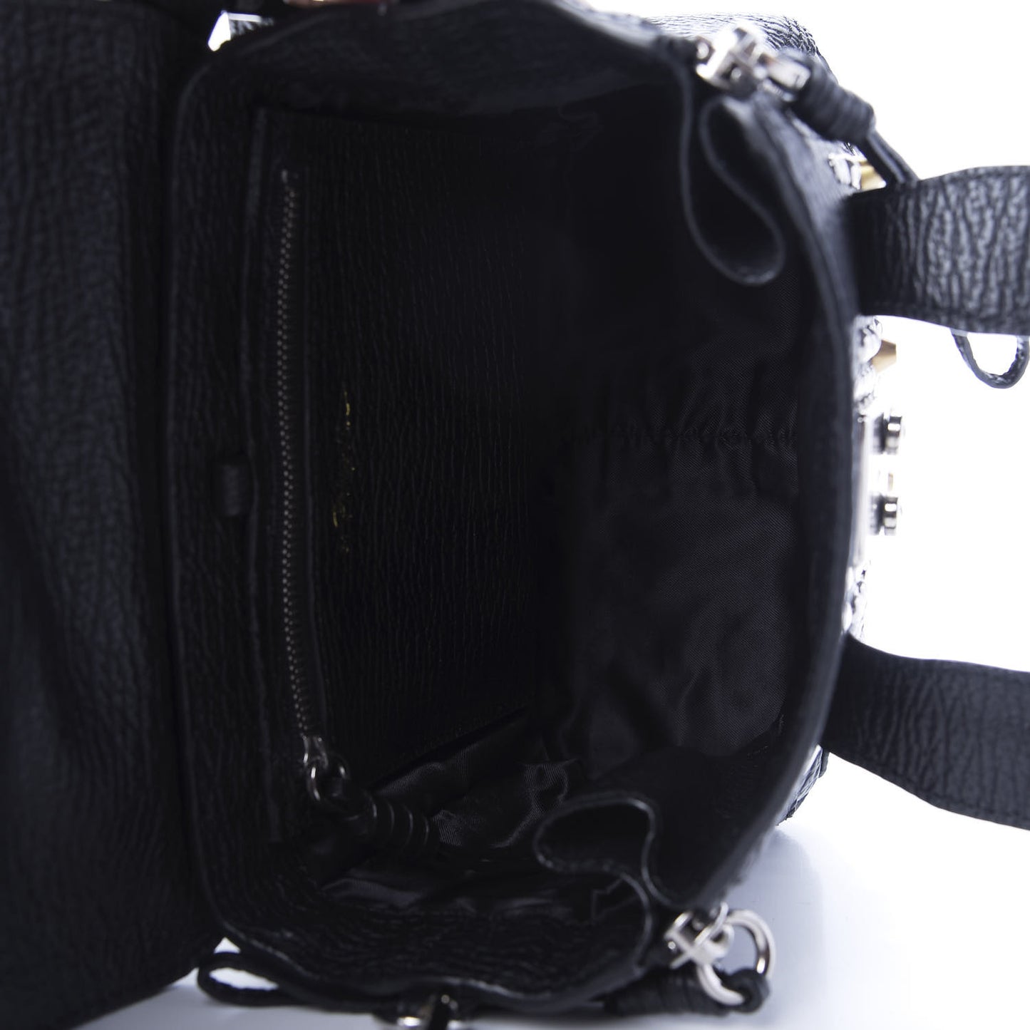 3.1 Textured Calfskin Shearling Studded Mini Pashli Satchel Black