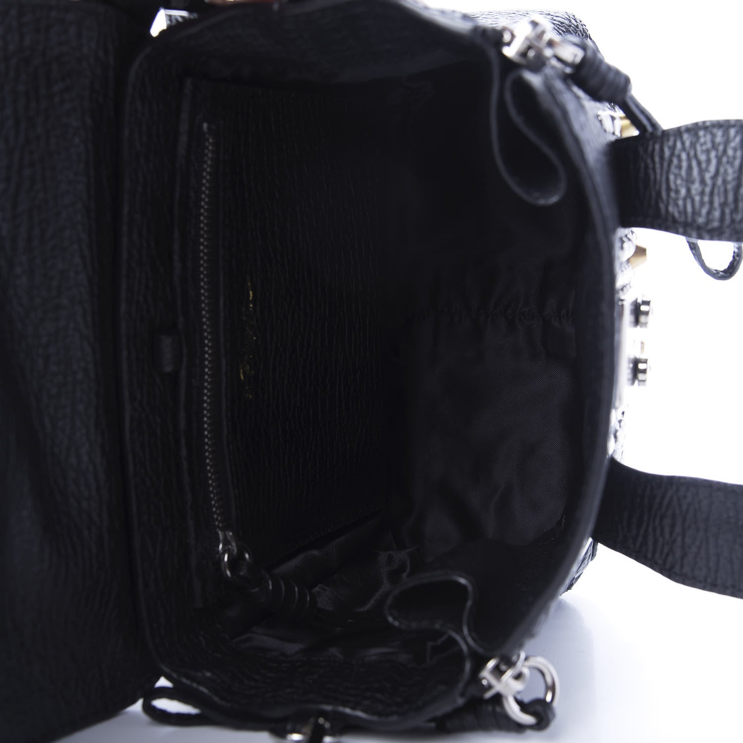 3.1 Phillip Lim 3.1 Textured Calfskin Shearling Studded Mini Pashli Satchel Black 5 of 8