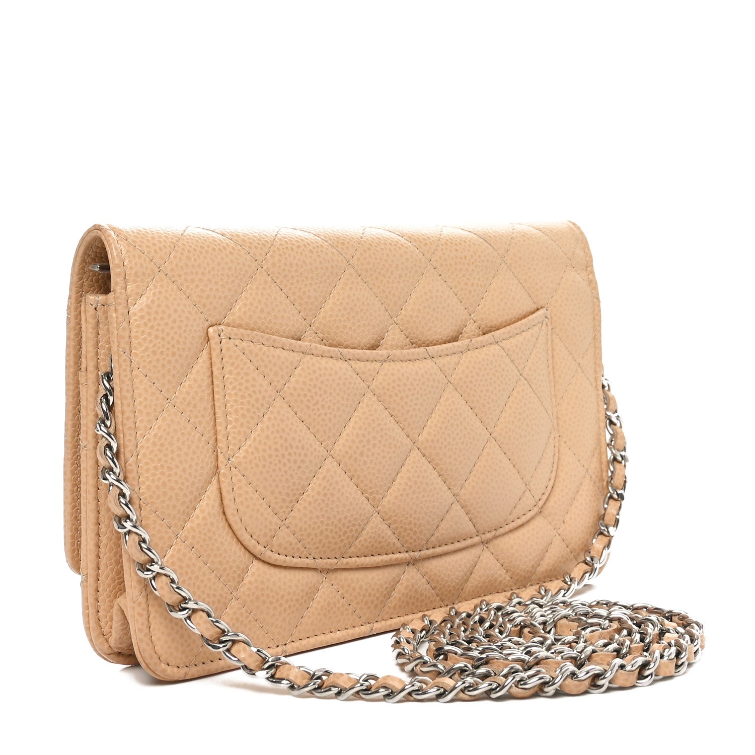 Chanel Caviar Quilted Wallet on Chain WOC Beige 3 of 12