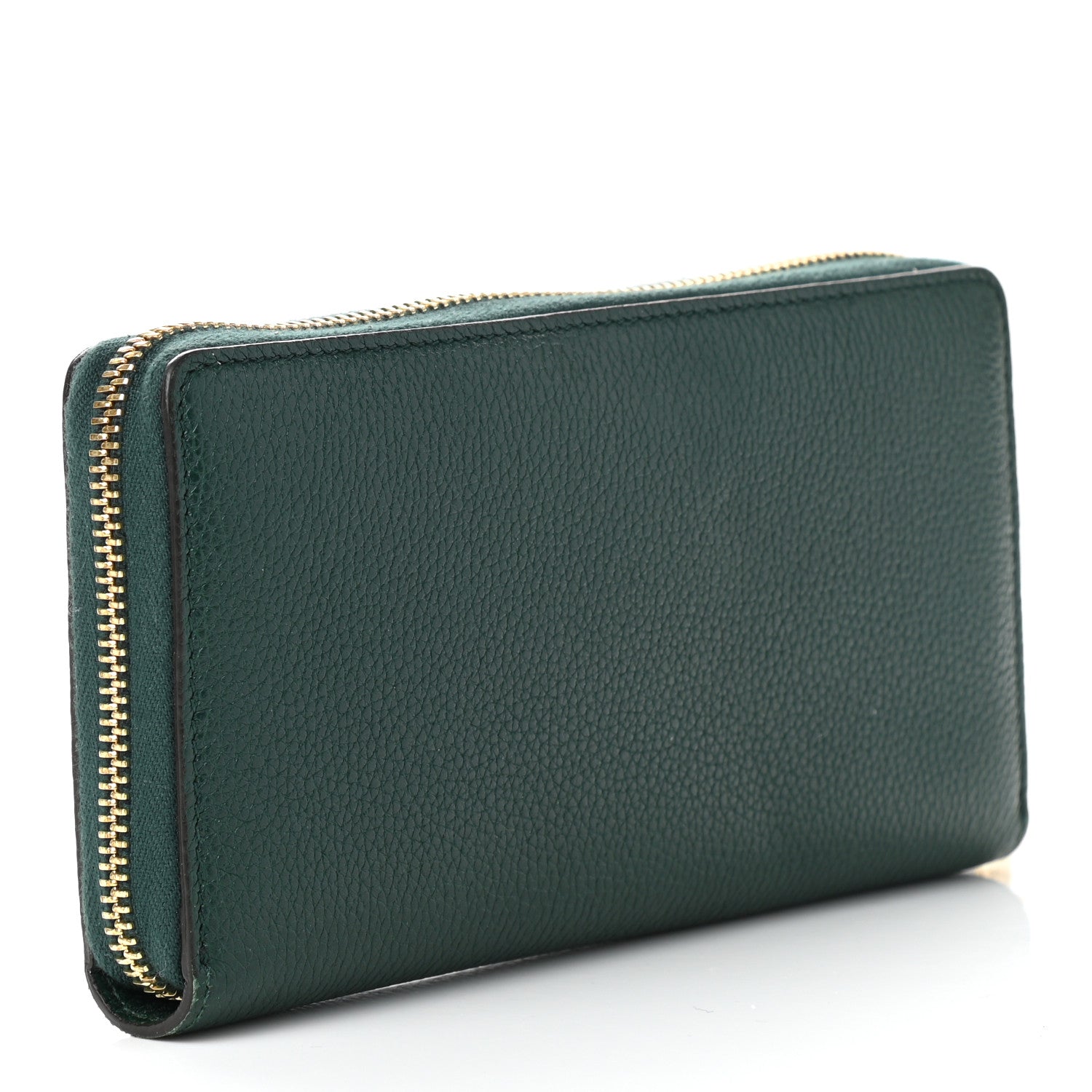 Gucci Grainy Calfskin Zumi Zip Around Wallet Vintage Green 3 of 7