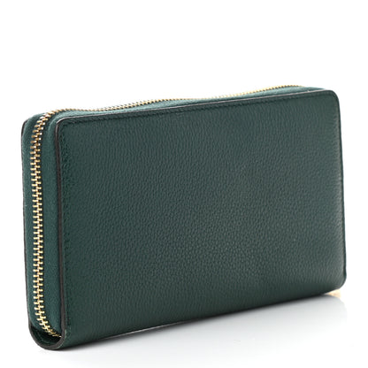 Gucci Grainy Calfskin Zumi Zip Around Wallet Vintage Green 3 of 7