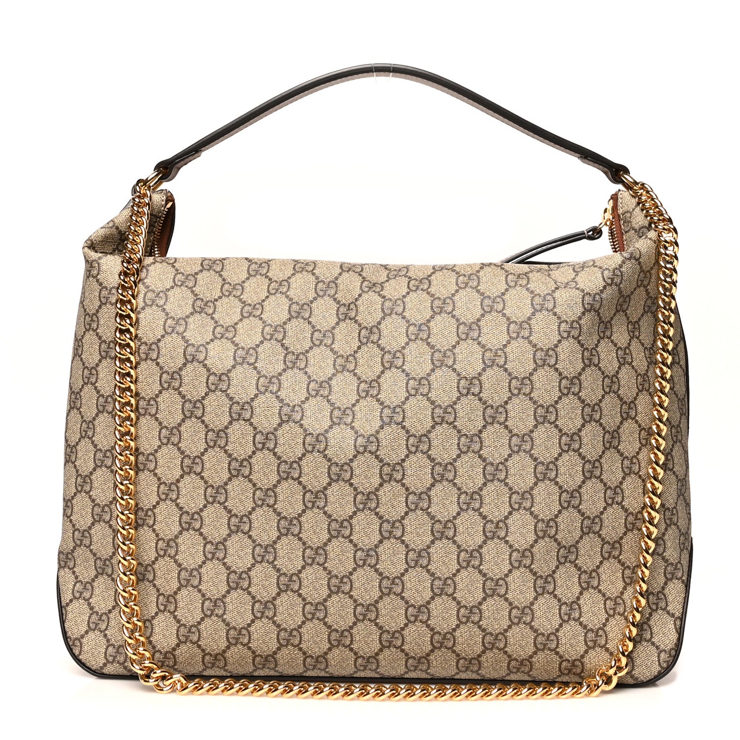 GG Supreme Monogram Large Linea A Hobo Light Brown
