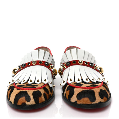Christian Louboutin Pony Hair Leopard Print Octavian Bolla Flat Loafer 36.5 Brown White Multicolor 2 of 8