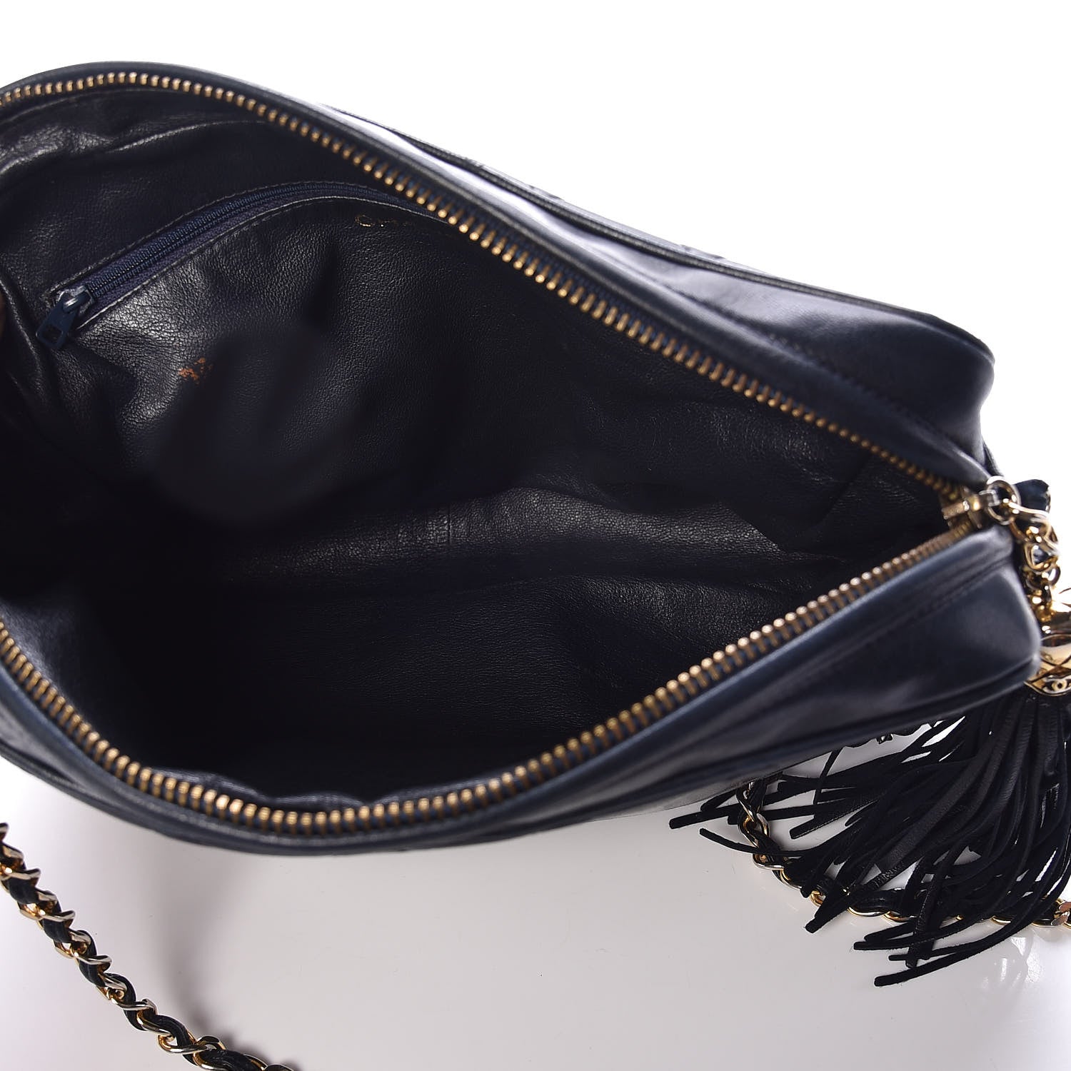 Chanel Lambskin Quilted Tassel Camera Case Navy 5 of 14