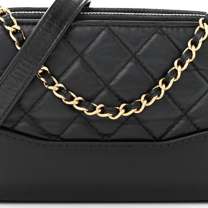 Chanel Aged Calfskin Quilted Small Gabrielle Clutch With Chain Black 10 of 12