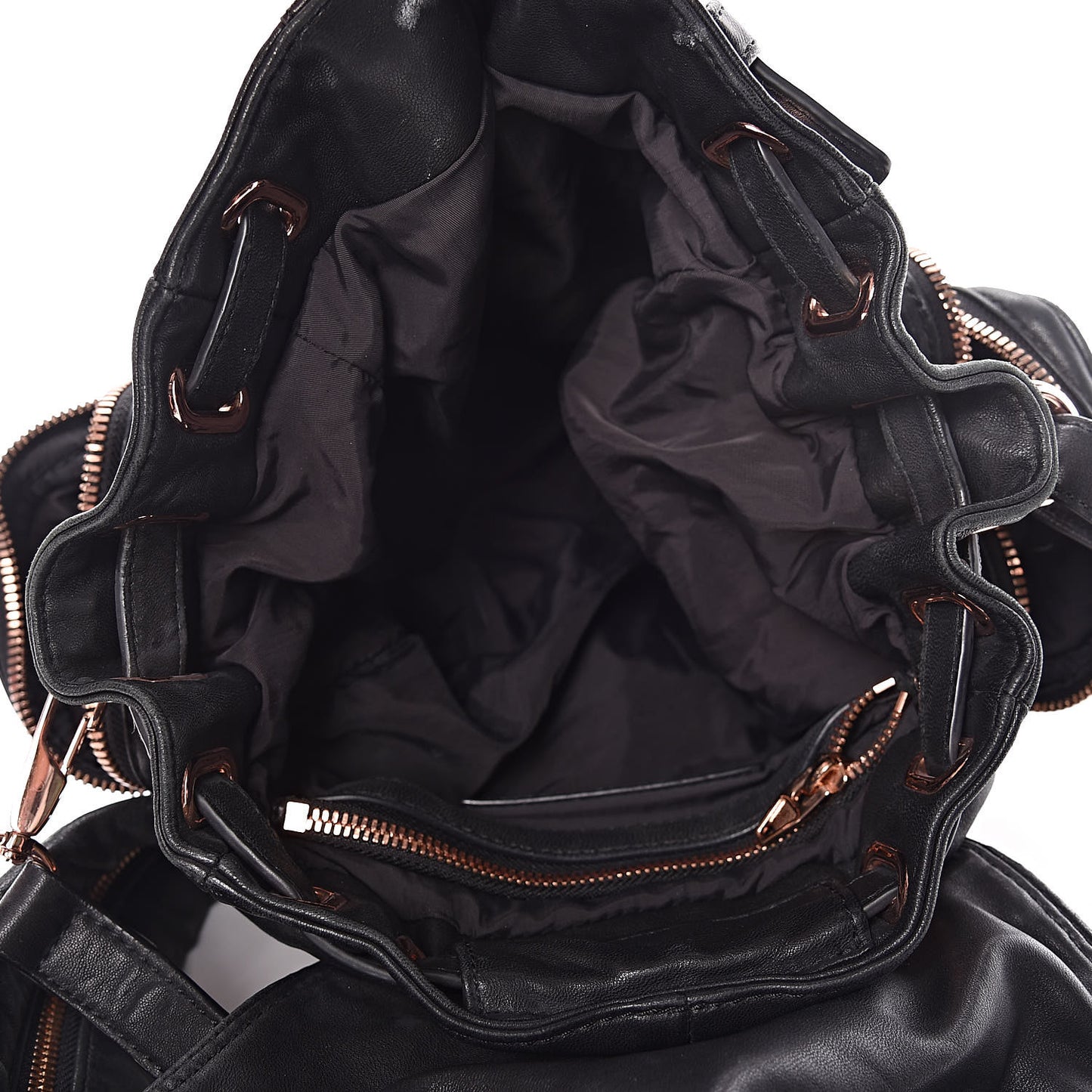 Lambskin Mini Marti Backpack Washed Black Rose Gold Hardware