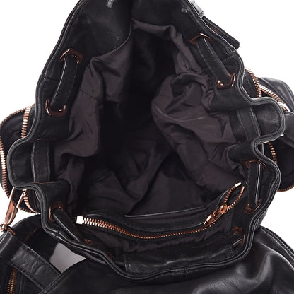 Alexander Wang Lambskin Mini Marti Backpack Washed Black Rose Gold Hardware 6 of 19