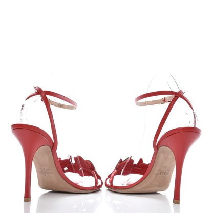 Valentino Garavani Nappa Crystal Embellished L'Amour Sandals 39 Red 6 of 12