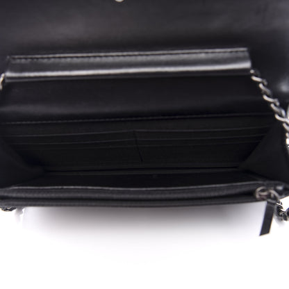 Chanel Lambskin Quilted Boy Wallet On Chain WOC Black 4 of 9