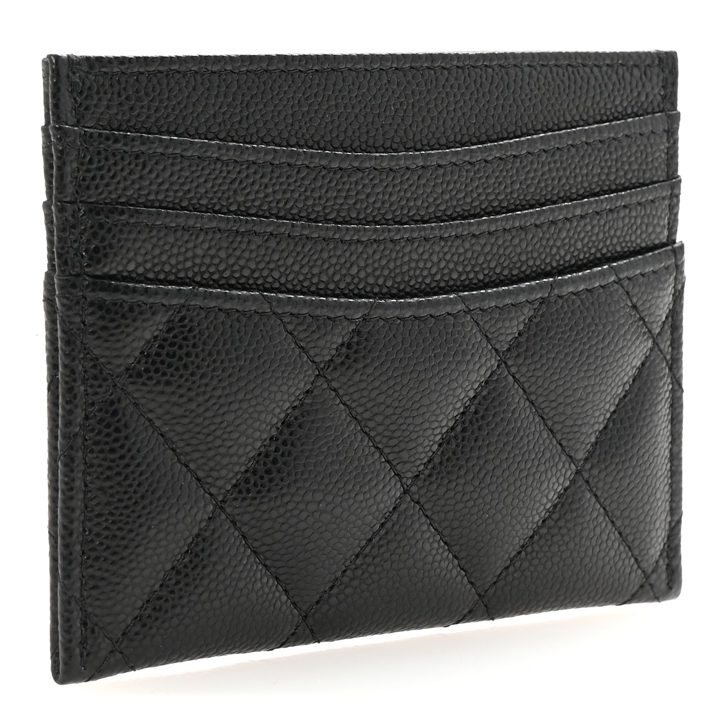 Caviar Quilted Multi Card Holder Black