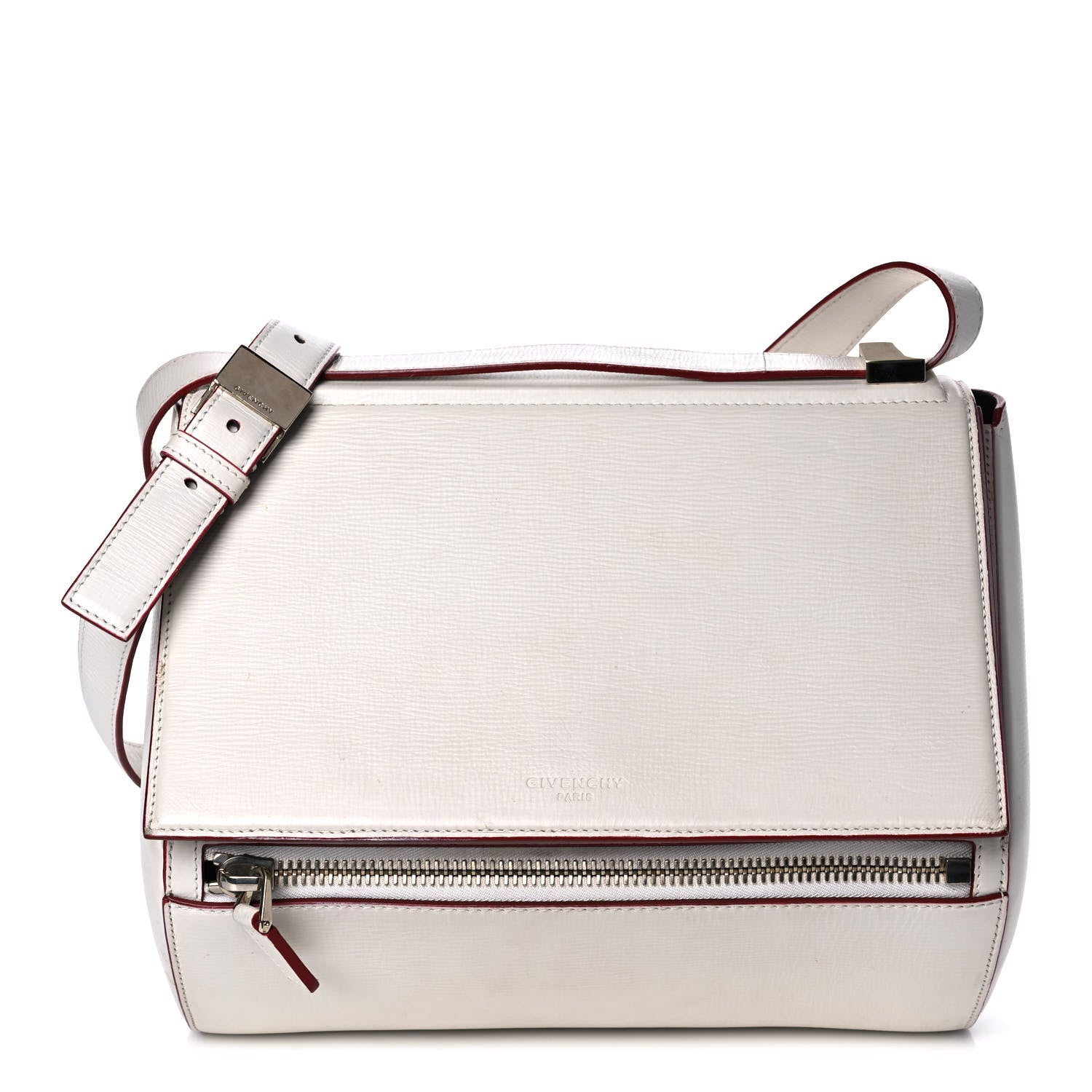 Givenchy Textured Calfskin Medium Pandora Box Crossbody Bag White 1 of 15