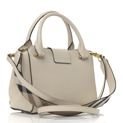 Burberry Soft Grain Calfskin Small Buckle Tote Limestone 3 of 12