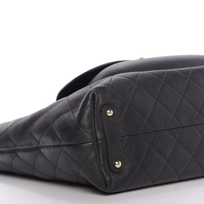 Chanel Sheepskin Caviar Quilted Large Shopping Tote Black 6 of 9