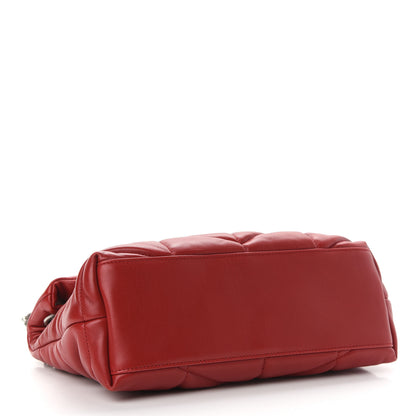Saint Laurent Lambskin Quilted Small Loulou Puffer Monogram Chain Satchel Red 3 of 8