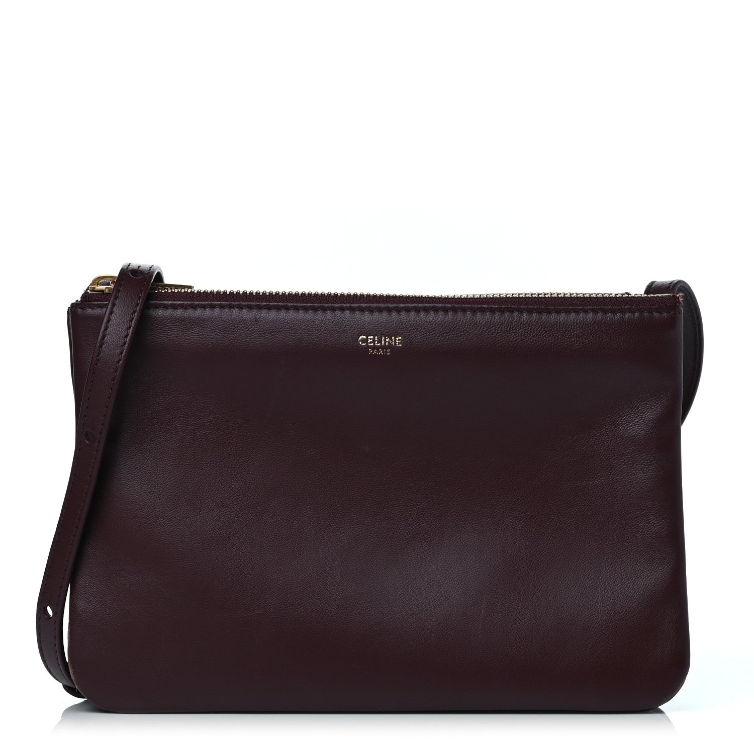 Celine Lambskin Small Trio Crossbody Bag Burgundy 1 of 9