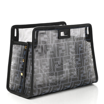 Fendi Mesh Vitello Century FF 1974 Mini Peekaboo Defender Cover Azzurro Black Ebano 3 of 7