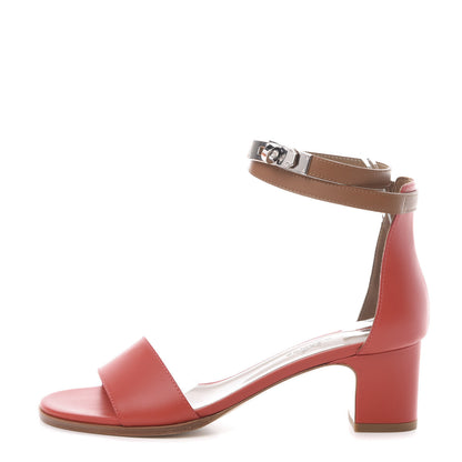 Hermes Calfskin Manege Sandals 37 Pavot Palissandre 1 of 10