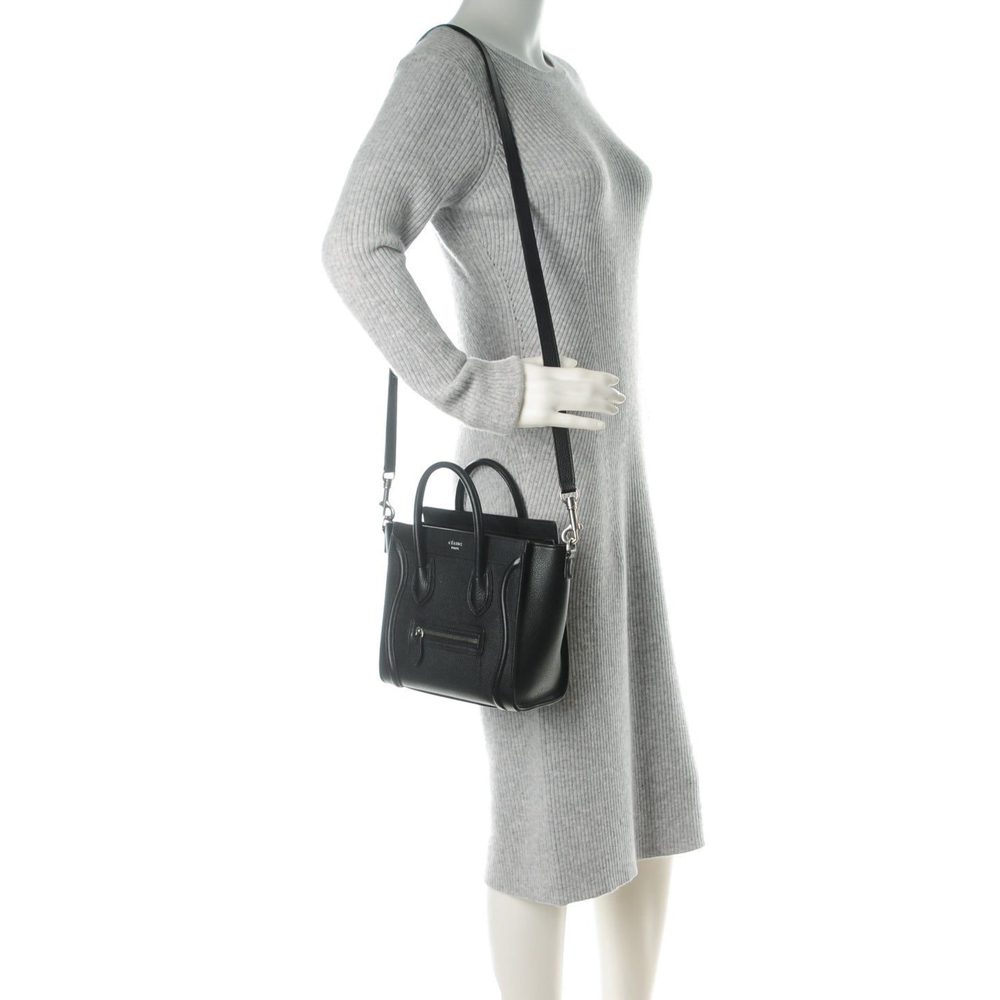 Drummed Calfskin Nano Luggage Black