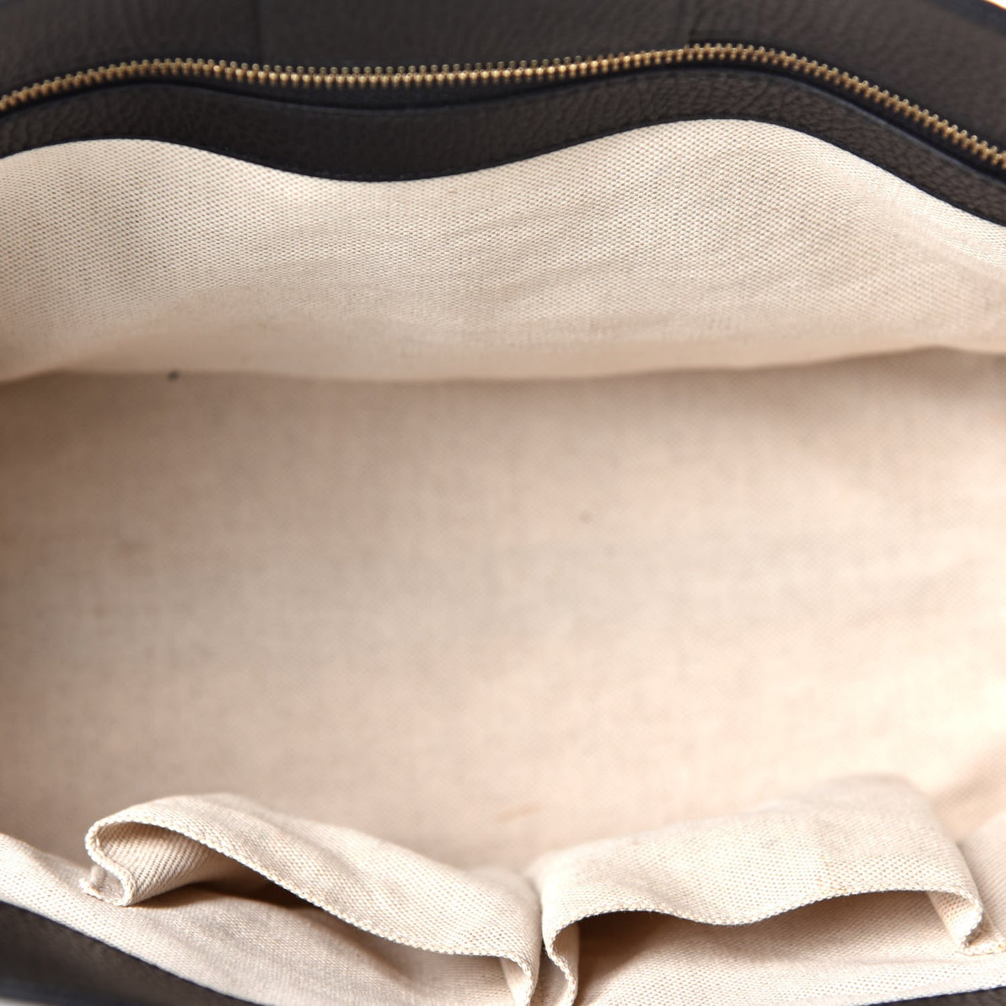 Pebbled Calfskin Small Swing Tote Black