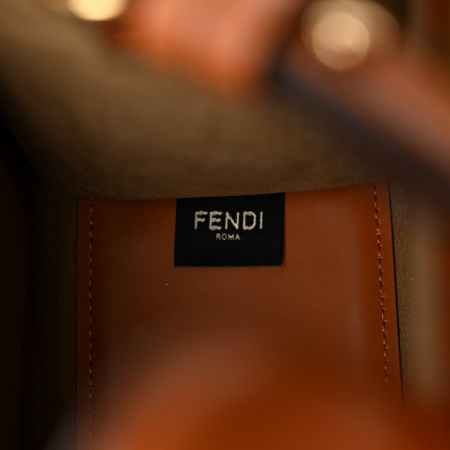 Fendi Vitello King Plexiglass Logo Embossed Small Fendi Sunshine Shopper Tote Cuoio 6 of 9