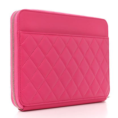 Chanel Lambskin Quilted Large Zip Around Organizer Wallet Pink 3 of 8