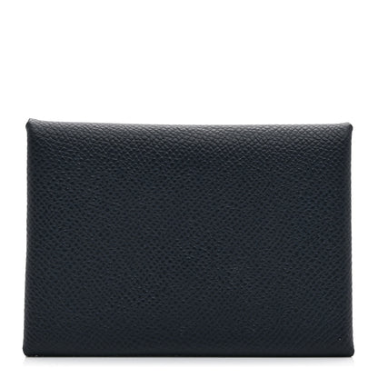 Hermes Epsom Verso Calvi Duo Card Case Bleu Indigo 1 of 8