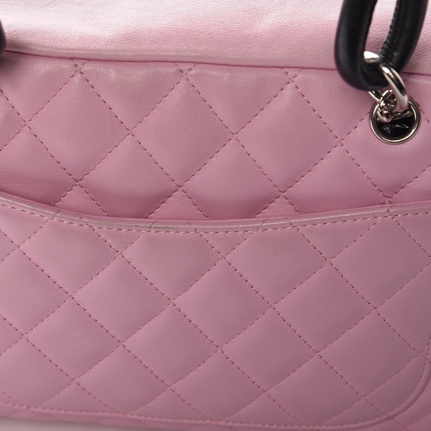 Chanel Calfskin Quilted Large Cambon Bowler Pink Black 19 of 20