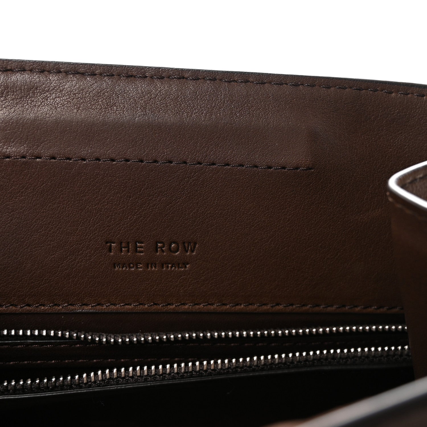 The Row Polished Saddle Calfskin Peggy Clutch Deep Brown 6 of 9