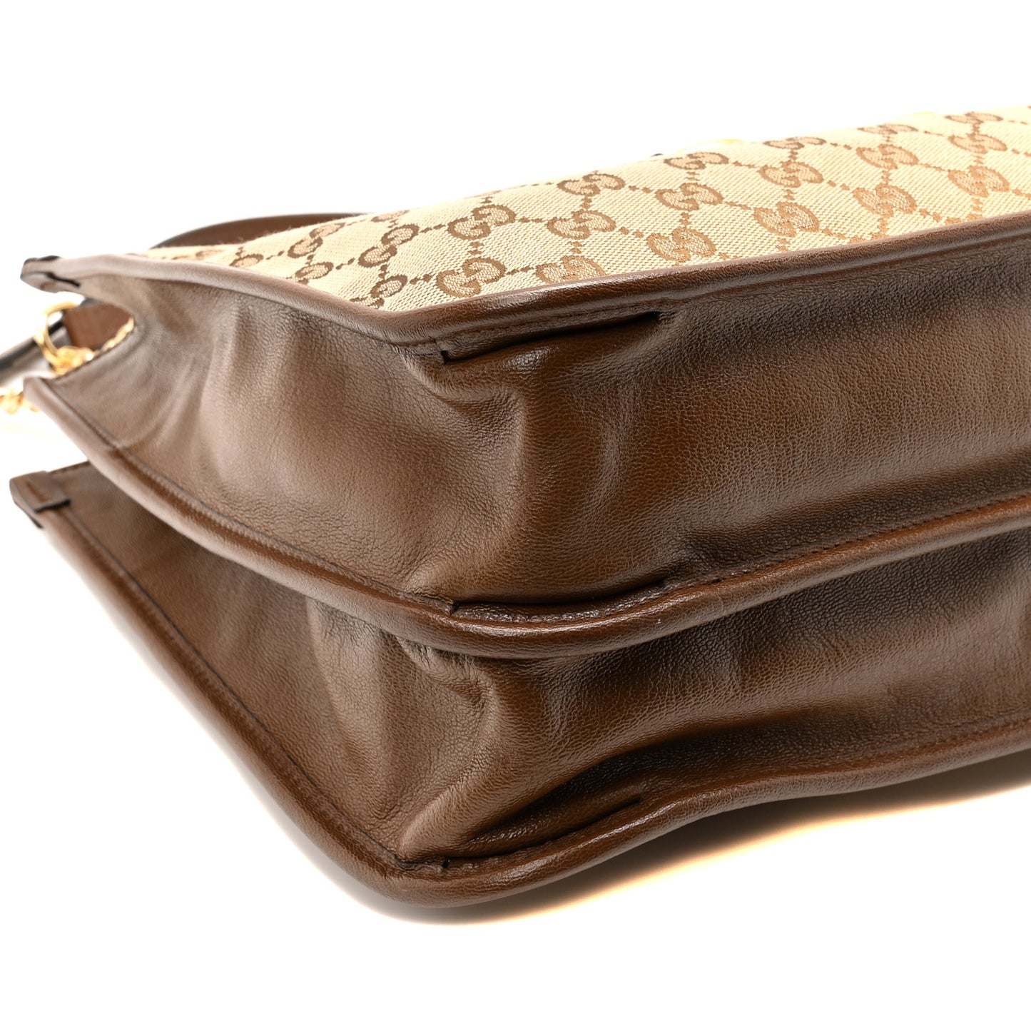 Monogram Calfskin Medium Horsebit 1955 Tote Bag Beige Brown Sugar