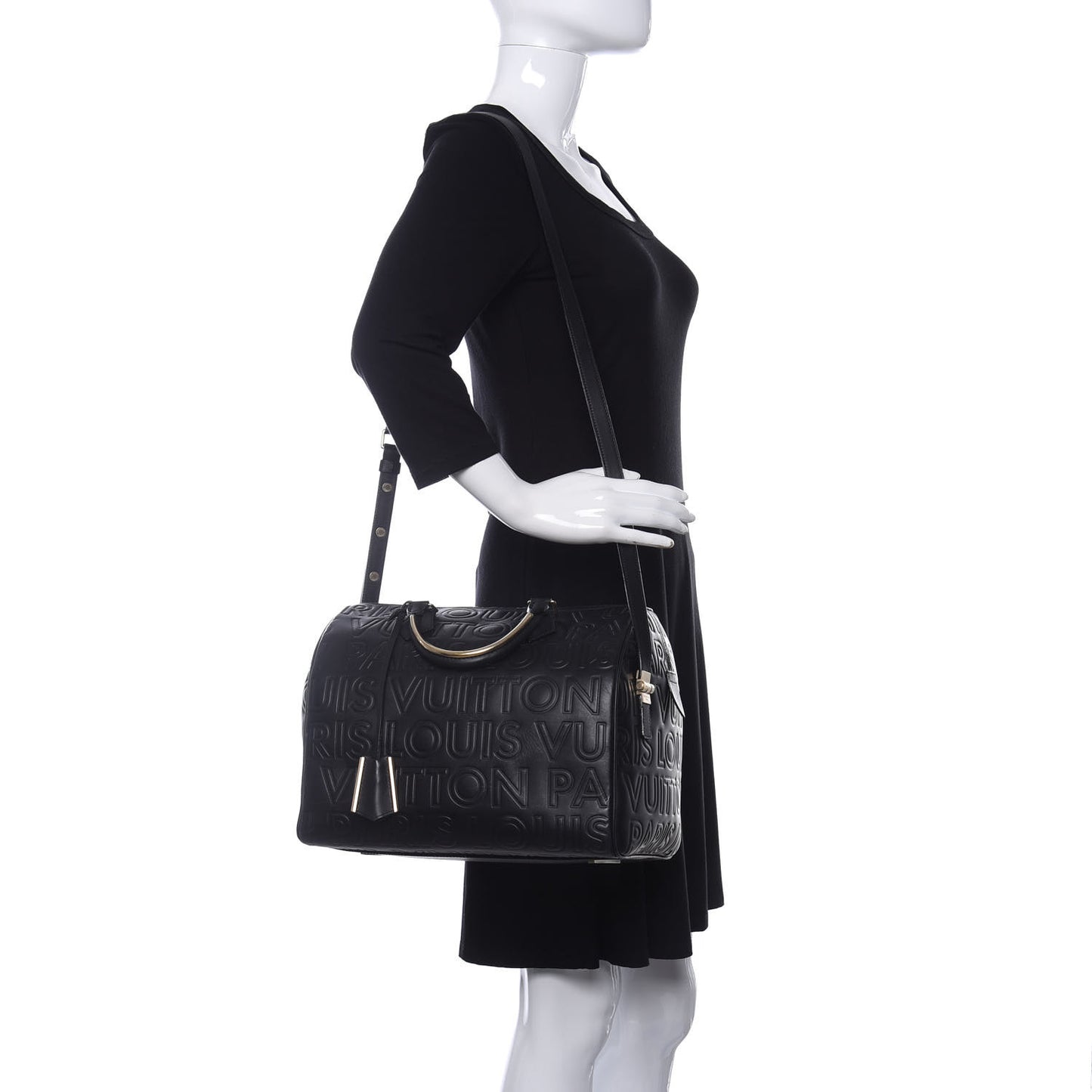 Calfskin Embossed Speedy Cube 30 Black