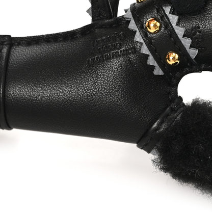 Hermes Milo Lambskin Epsom Shearling Budy Apic Charm Black Gris Pantin 3 of 4