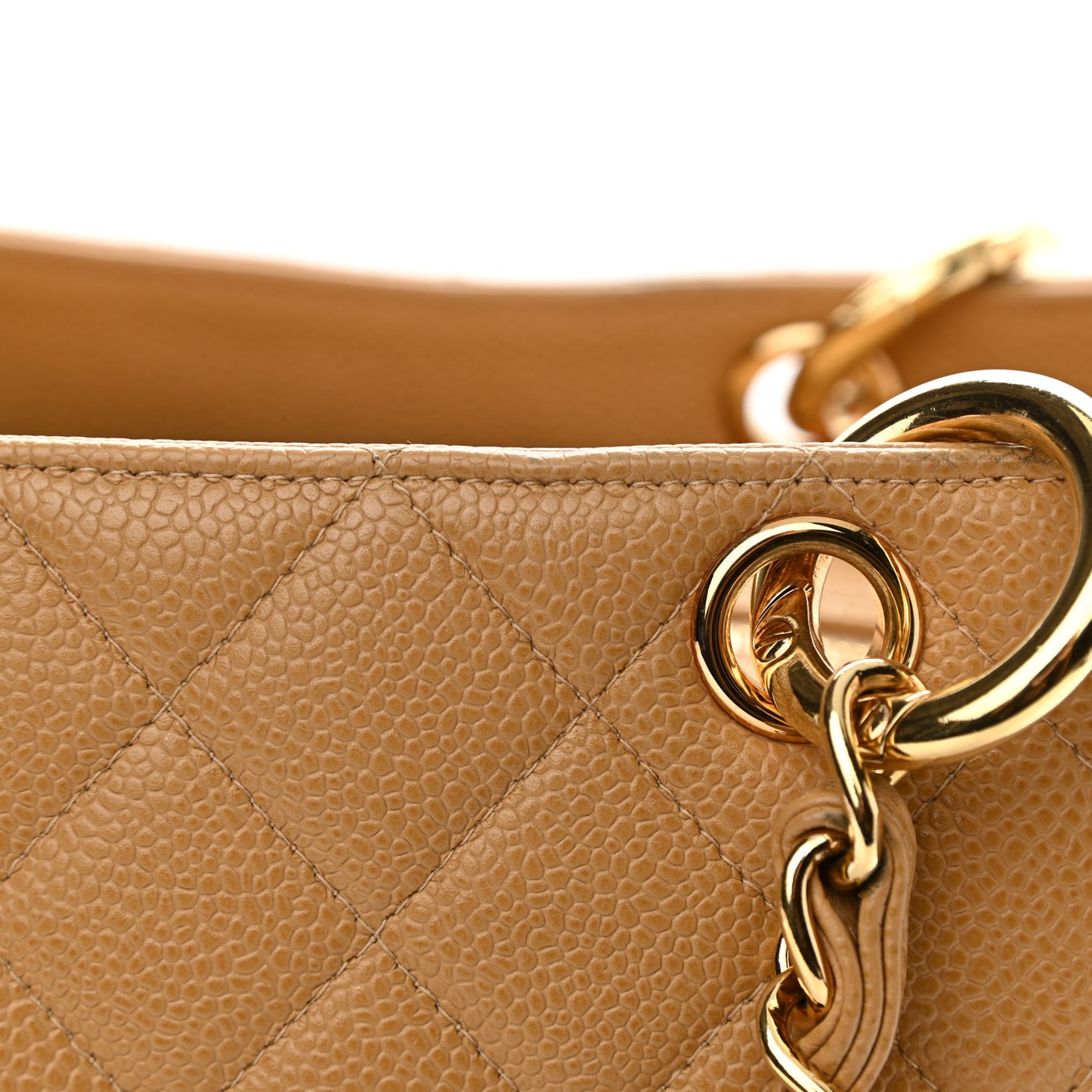 Caviar Quilted Grand Timeless Tote GTT Beige