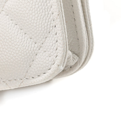 Chanel Caviar Quilted Pocket Twins Clutch With Chain White 13 of 14