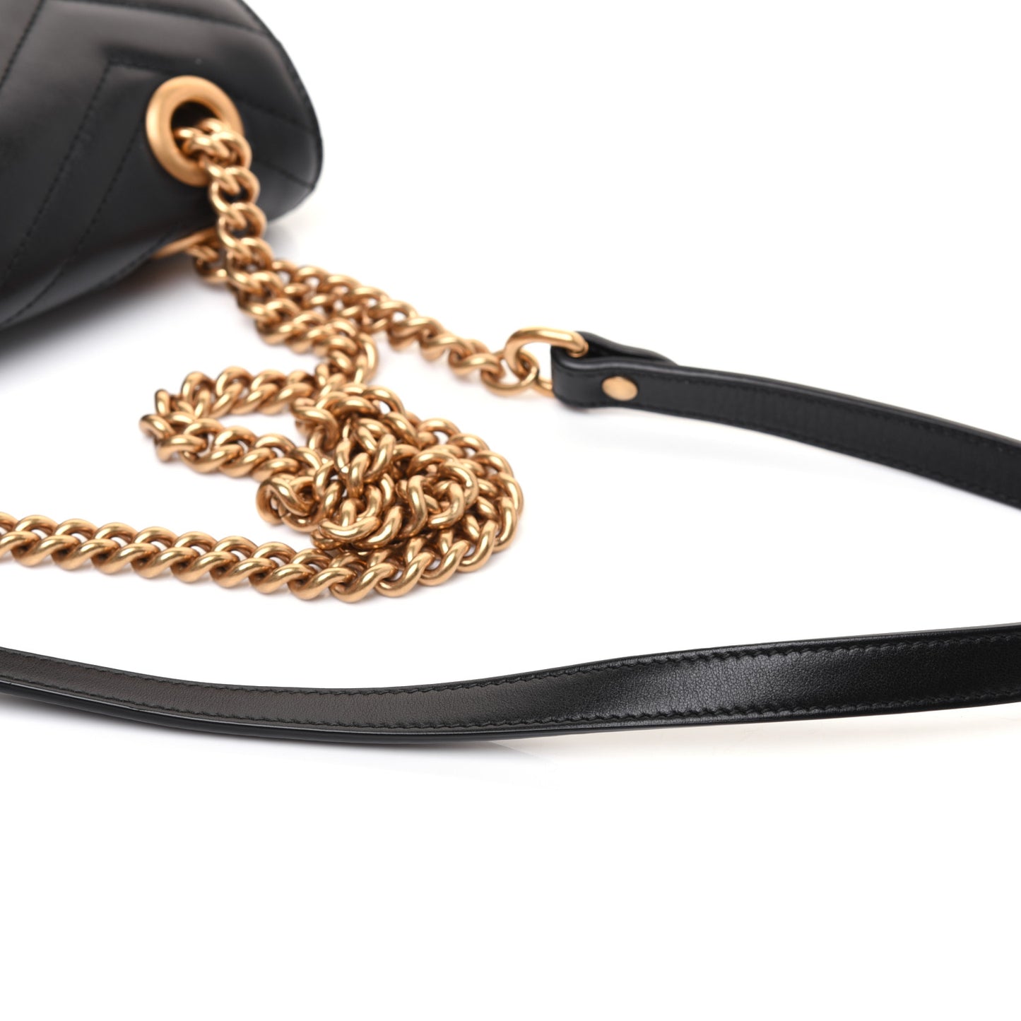 Calfskin Matelasse Mini GG Marmont Shoulder Bag Black