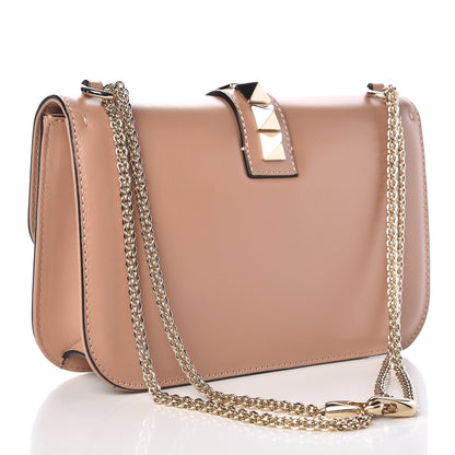 Valentino Garavani Vitello Medium Glam Lock Rockstud Flap Soft Noisette 3 of 8