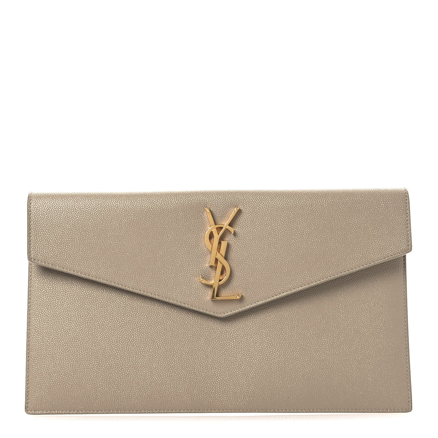 Saint Laurent Grain De Poudre Uptown Pouch Dark Beige 1 of 9