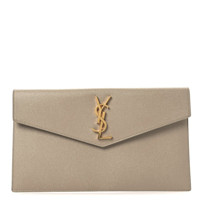 Saint Laurent Grain De Poudre Uptown Pouch Dark Beige 1 of 9