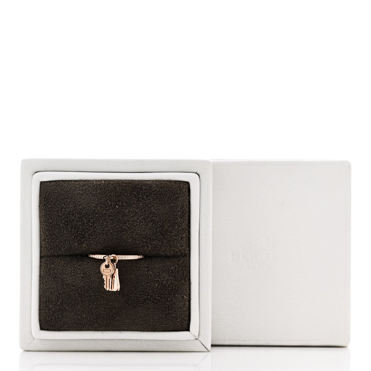 18K Rose Gold Diamond Kelly Clochette Ring 55 7.25