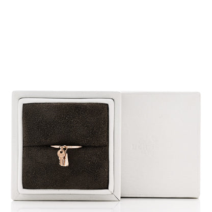 Hermes 18K Rose Gold Diamond Kelly Clochette Ring 55 7.25 5 of 5