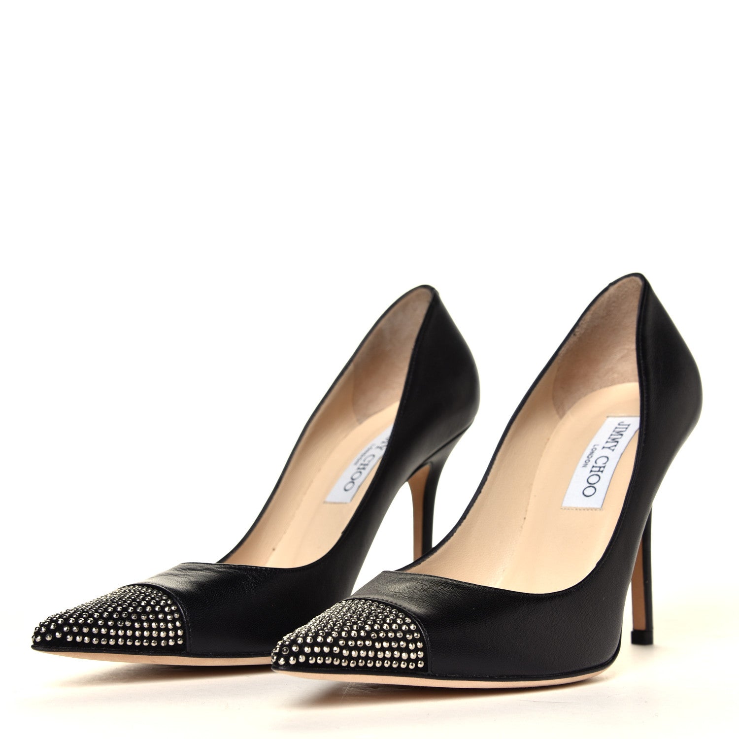 Jimmy Choo Calfskin Studded Love 85 Pumps 37.5 Black 2 of 6