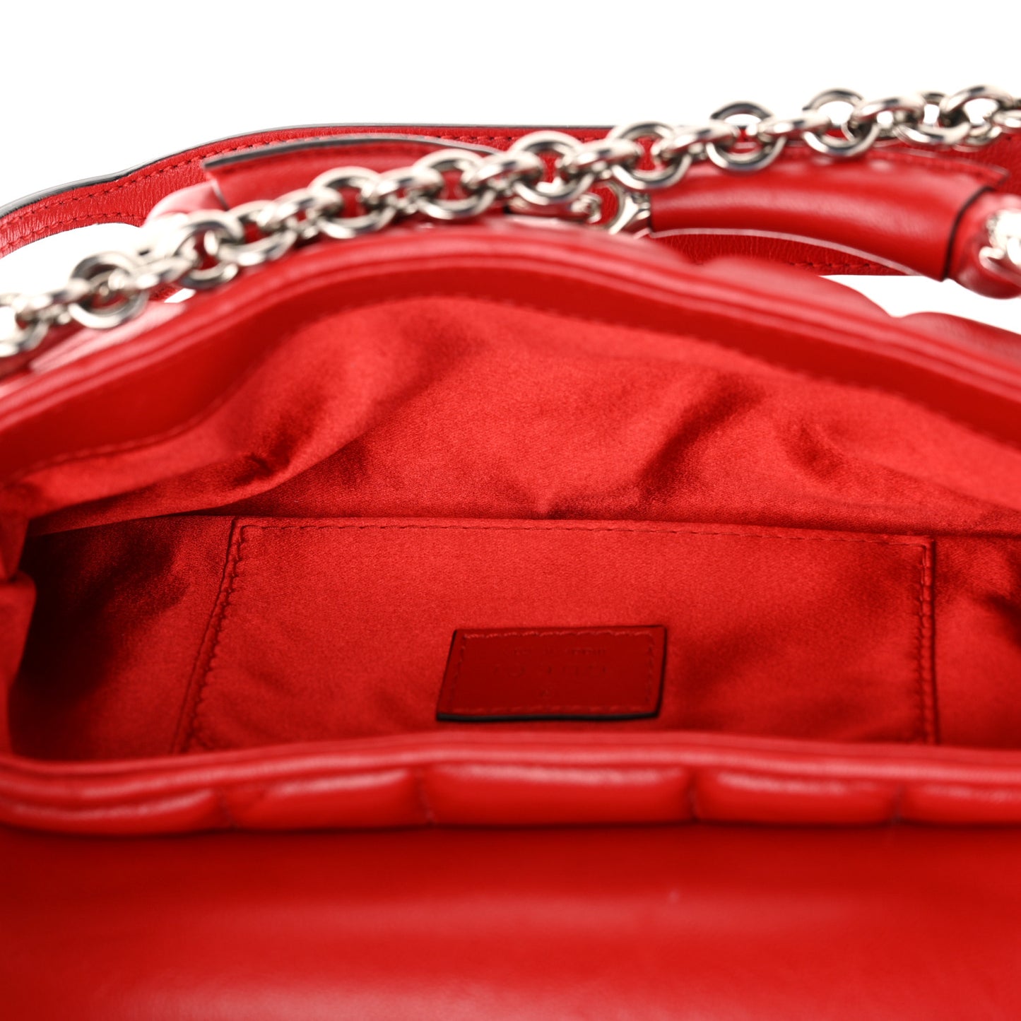 Nappa Vertical Matelasse Small Maxi Horsebit Chain Shoulder Bag Beret Red