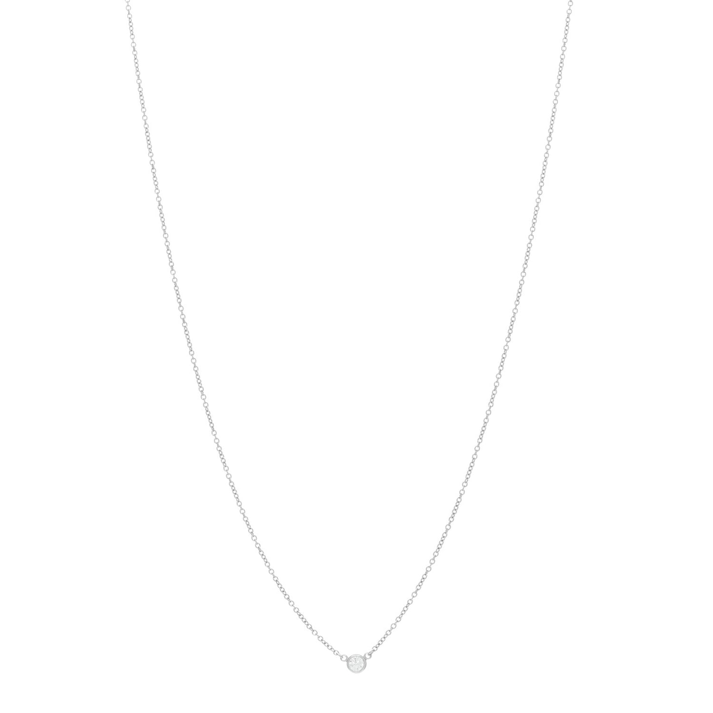 Platinum Diamond .12ct Elsa Peretti Diamonds by the Yard Pendant Necklace