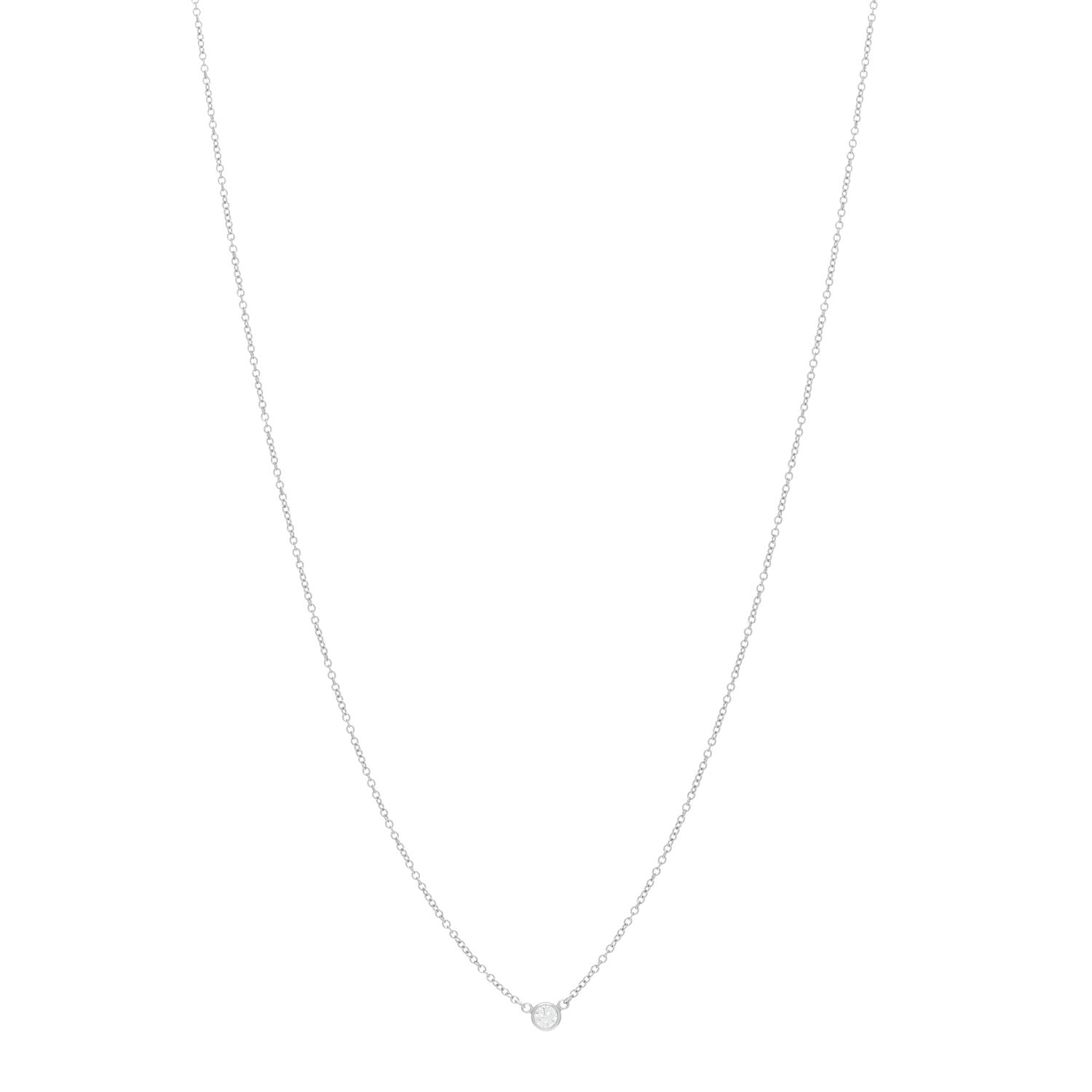 Tiffany Platinum Diamond .12ct Elsa Peretti Diamonds by the Yard Pendant Necklace 1 of 5