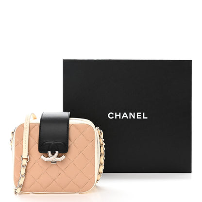 Chanel Lambskin Quilted Mini CC Box Camera Bag Beige White Black 12 of 12